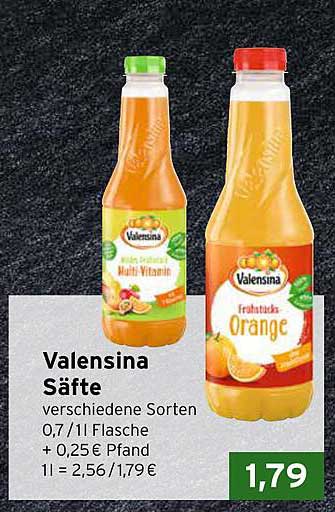 Valensina Säfte - Verschiedene Sorten
