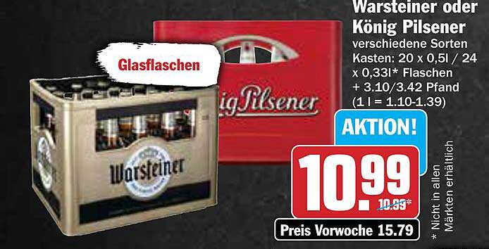 Warsteiner oder König Pilsener Kasten