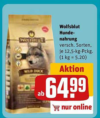 Wolfsblut Hundenahrung – Wild Duck, 12,5 kg