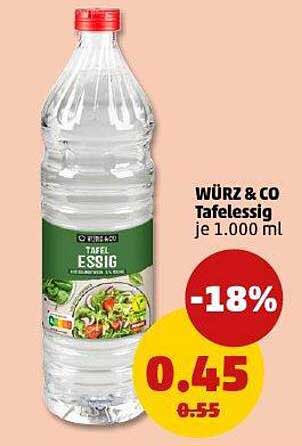 WÜRZ & CO Tafelessig je 1.000 ml