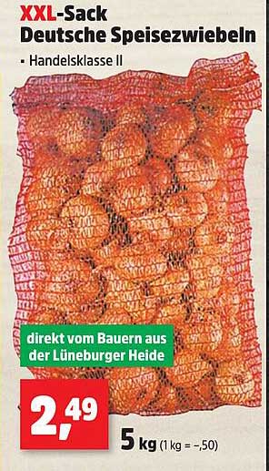 XXL-Sack Deutsche Speisezwiebeln - Handelsklasse II