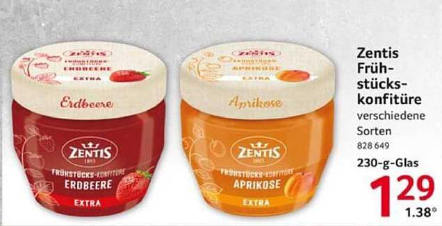 Zentis Frühstücks-Konfitüre Erdbeere und Aprikose 230 g-Glas