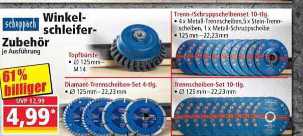Winkel-Schleifer-Zubehör je Ausführung
