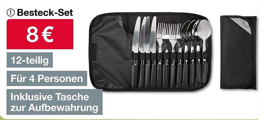 12-teiliges Besteck-Set für 4 Personen inkl. Aufbewahrungstasche