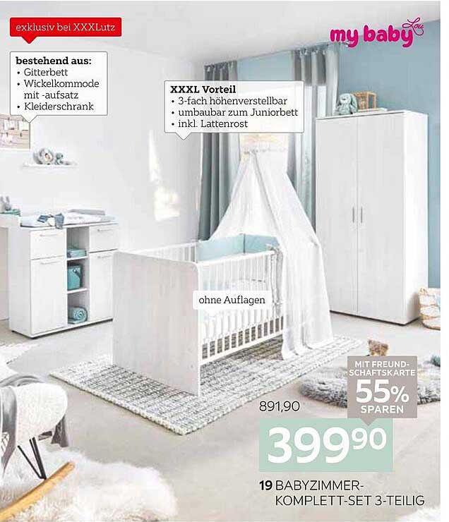 19 BABYZIMMER-KOMPLETTSATZ 3-TEILIG