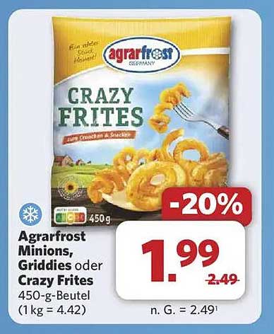 Agrarfrost Crazy Frites 450-g-Beutel