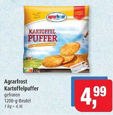 Agrarfrost Kartoffelpuffer gefroren 1200-g-Beutel