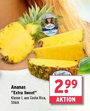 Ananas "Extra Sweet" – Klasse I, aus Costa Rica, Stück