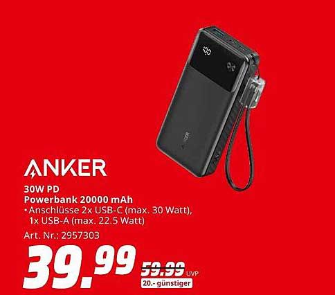 ANKER 30W PD Powerbank 20000 mAh