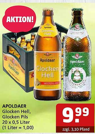 APOLDAER Glocken Hell, Glocken Pils 20 x 0,5 Liter