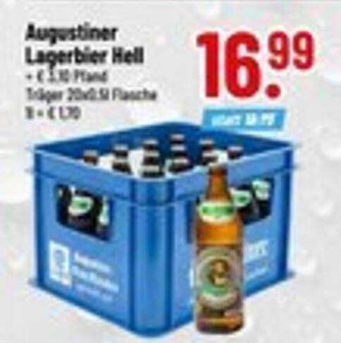 Augustiner Lagerbier Hell 20x0,5L - nur 16,99 €