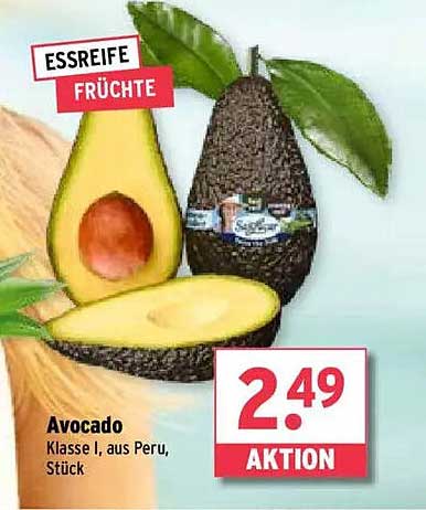 Avocado Klasse I, aus Peru, Stück