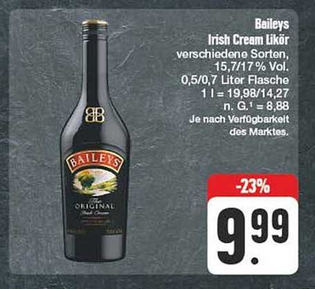 Baileys Irish Cream Likör verschiedene Sorten, 0,5/0,7 Liter Flasche