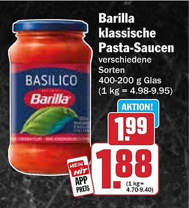 Barilla klassische Pasta-Saucen - verschiedene Sorten 400-200 g Glas