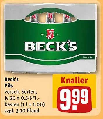 Beck's Pils, 20 x 0,5 l-Behälter
