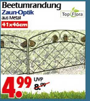 Beetumrandung Zaun-Optik aus Metall 41x46cm