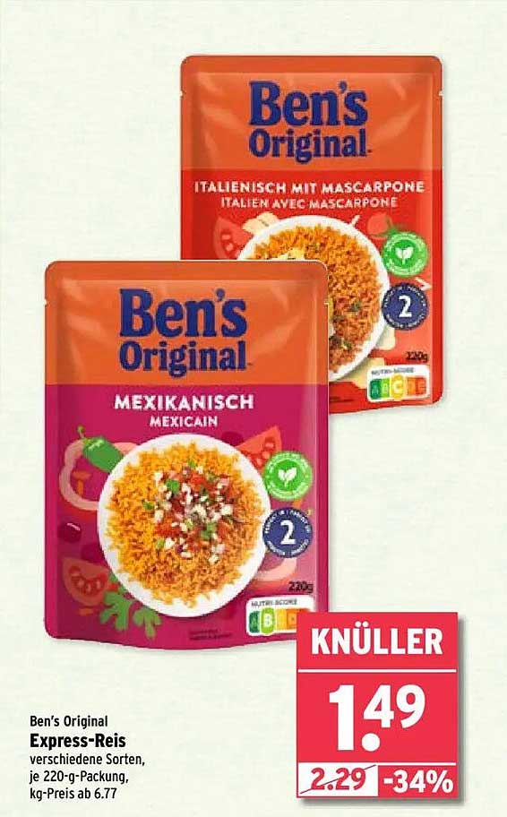 Ben's Original Express-Reis - Mexikanisch & Italienisch mit Mascarpone