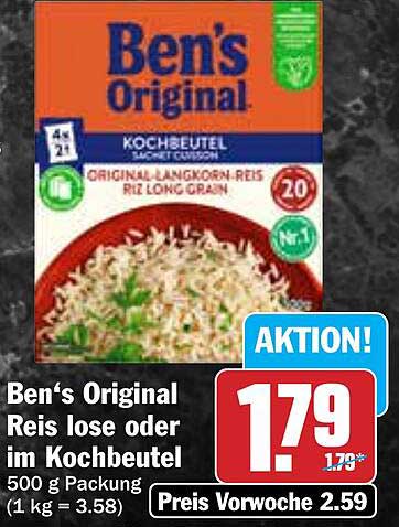 Ben's Original Reis lose oder im Kochbeutel 500 g