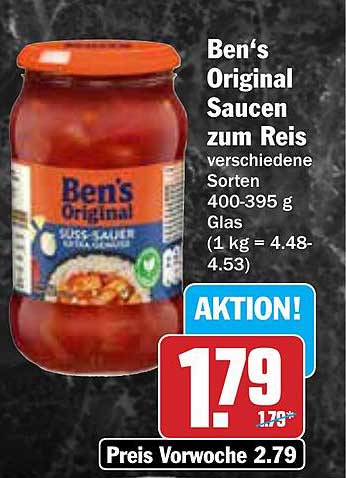 Ben's Original Saucen zum Reis - verschiedene Sorten 400-395 g Glas