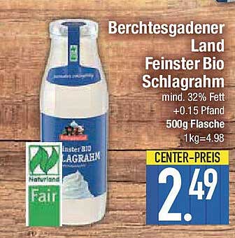 Berchtesgadener Land Feinster Bio Schlagsahne 500g