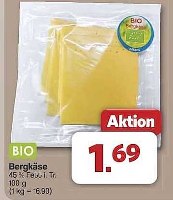 Bio Bergkäse 45 % Fett i. Tr. - 100 g