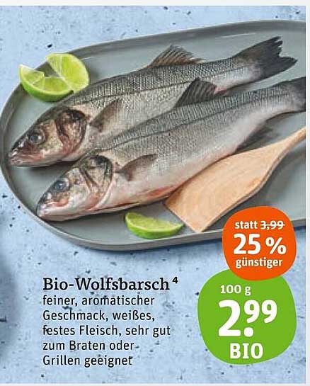 Bio-Wolfsbarsch – 25% günstiger