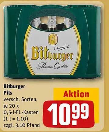 Bitburger Pils 20 x 0,5 l-Fl.-Kasten