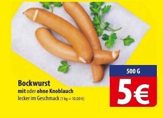 Bockwurst mit oder ohne Knoblauch - lecker im Geschmack