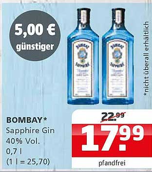 BOMBAY Sapphire Gin 40% Vol. 0,7 l