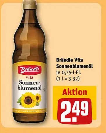 Brändle Vita Sonnenblumenöl 0,75 l Flasche