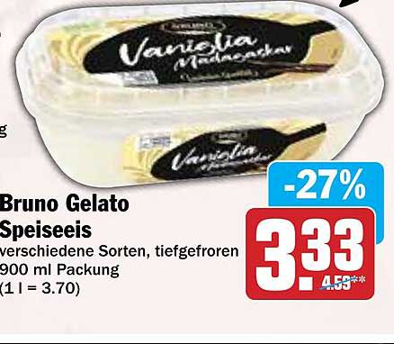 Bruno Gelato Speiseeis - Erfrischender Genuss in verschiedenen Sorten