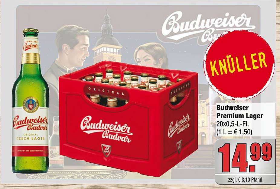 Budweiser Premium Lager 20x0,5-L-Fl.