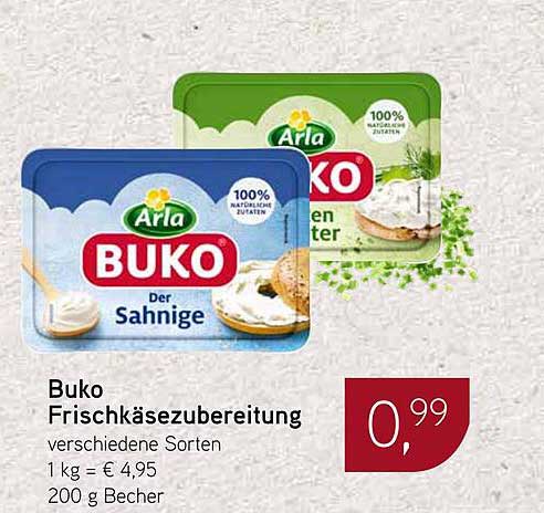 Buko Frischkäsezubereitung - Verschiedene Sorten