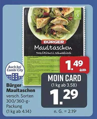 Bürger Maultaschen – traditionell schwäbisch