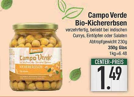Campo Verde Bio-Kichererbsen 350g Glas