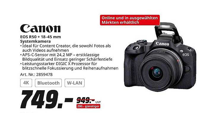 Canon EOS R50 + 18-45 mm Systemkamera