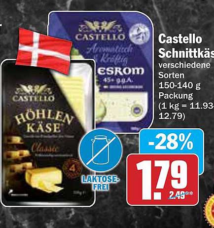 Castello Schnittkäse verschiedene Sorten 150-140 g Packung