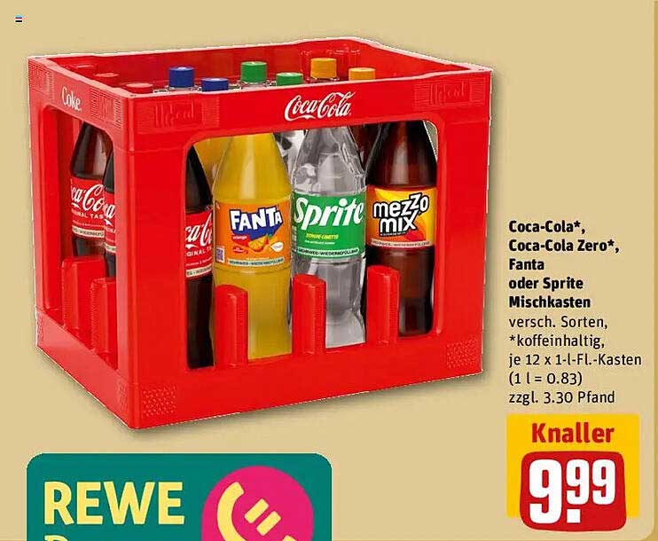 Coca-Cola*, Coca-Cola Zero*, Fanta oder Sprite Mischkasten