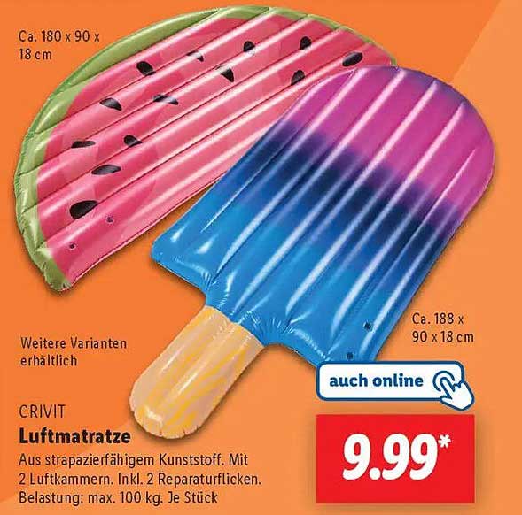 CRIVIT Luftmatratze in verschiedenen Designs