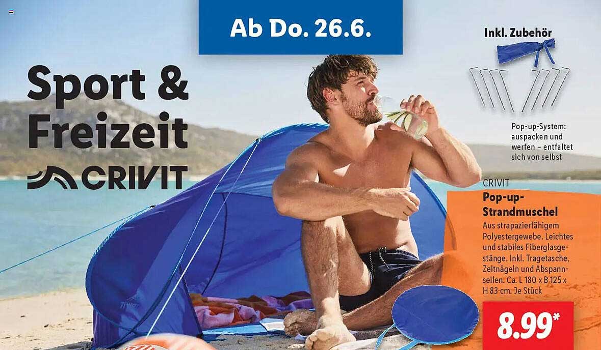 CRIVIT Pop-up-Strandmuschel