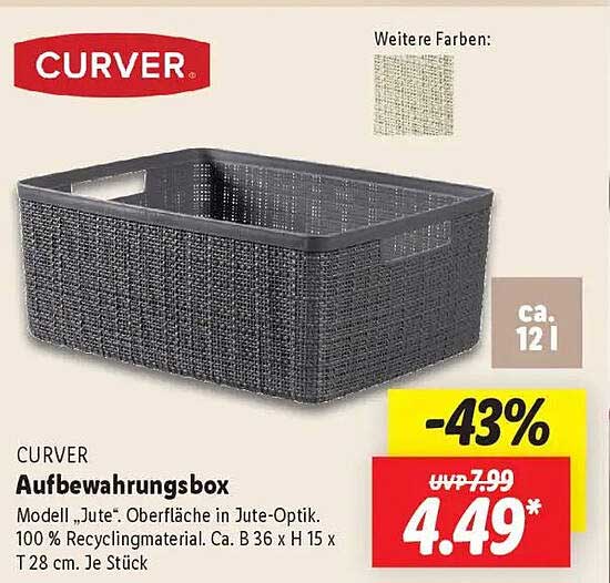CURVER Aufbewahrungsbox Jute-Optik