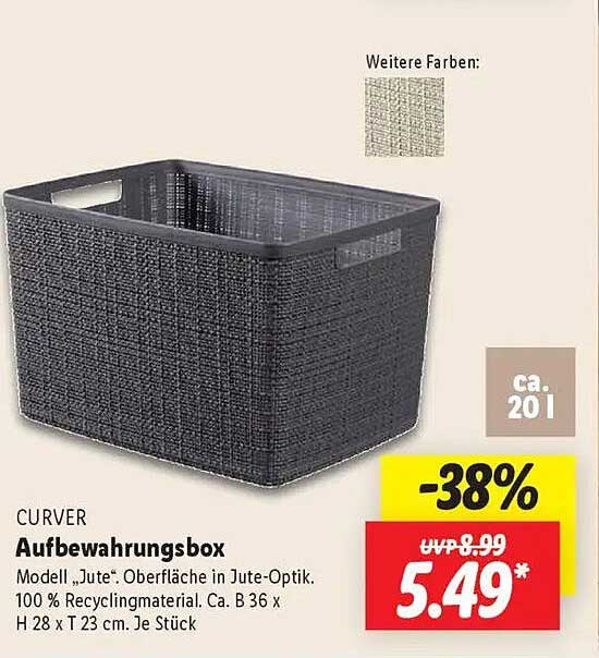 CURVER Aufbewahrungsbox Modell ‚Jute‘