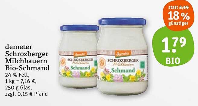 demeter Schrozberger Milchbauern Bio-Schmand