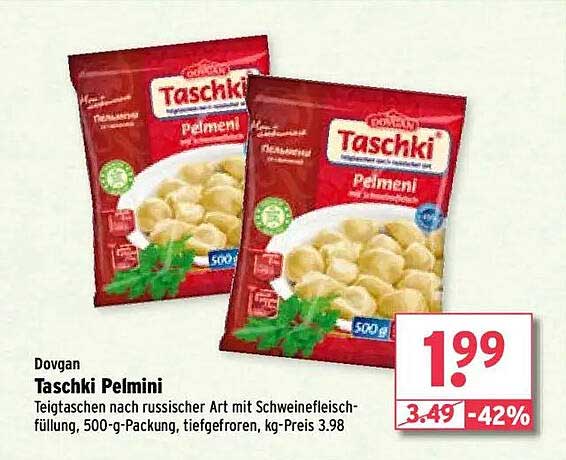 Dovgan Taschki Pelmini - Teigtaschen nach russischer Art mit Schweinefleischfüllung