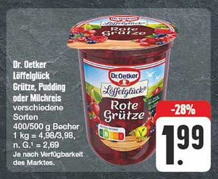 Dr. Oetker Löfelglück Rote Grütze 400/500 g Becher