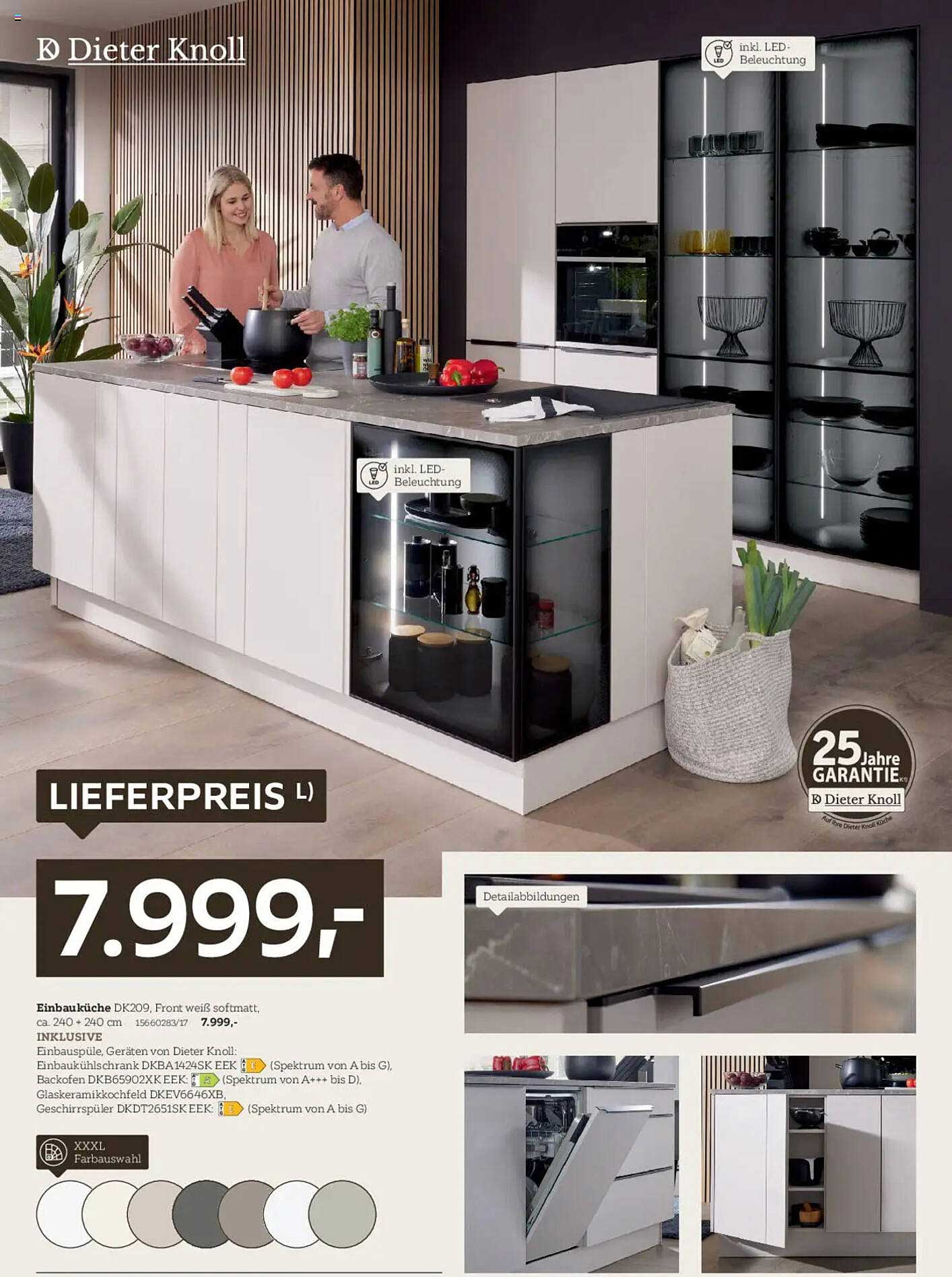 Einbauküche DK209 von Dieter Knoll - Front weiß softmatt