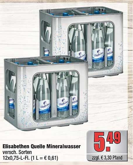 Elisabethen Quelle Mineralwasser verschiedene Sorten