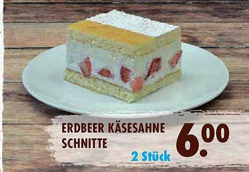 Erdbeer Käsesahne Schnitte 2 Stück
