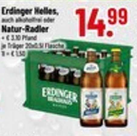 Erdinger Helles, auch alkoholhaltig oder Natur-Radler