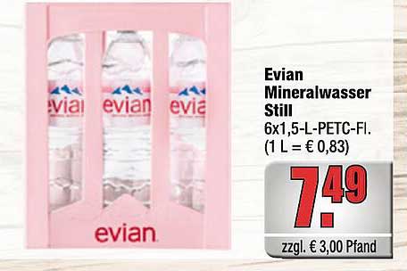 Evian Mineralwasser Still 6x1,5-L-PETC-Fl.